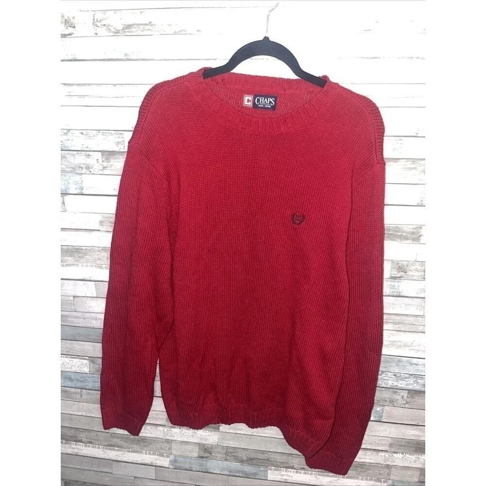 Chaps knitted sweater red Men’s size large